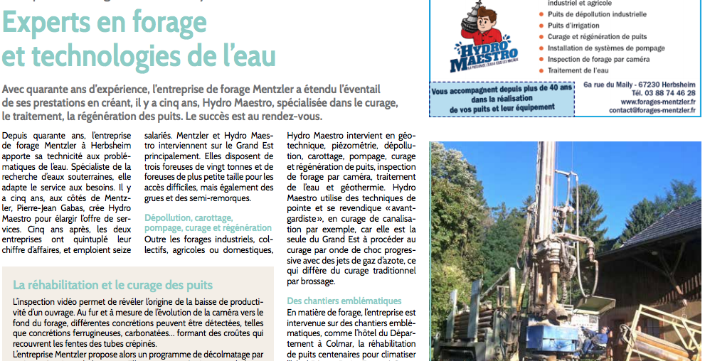 Forages Mentzler et Hydro Maestro - Experts en forage et technologies de l'eau